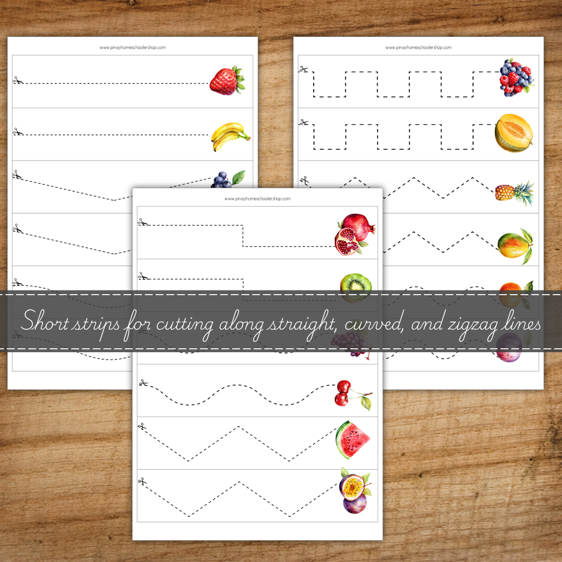 Fruit Scissor Skills Cutting Strips