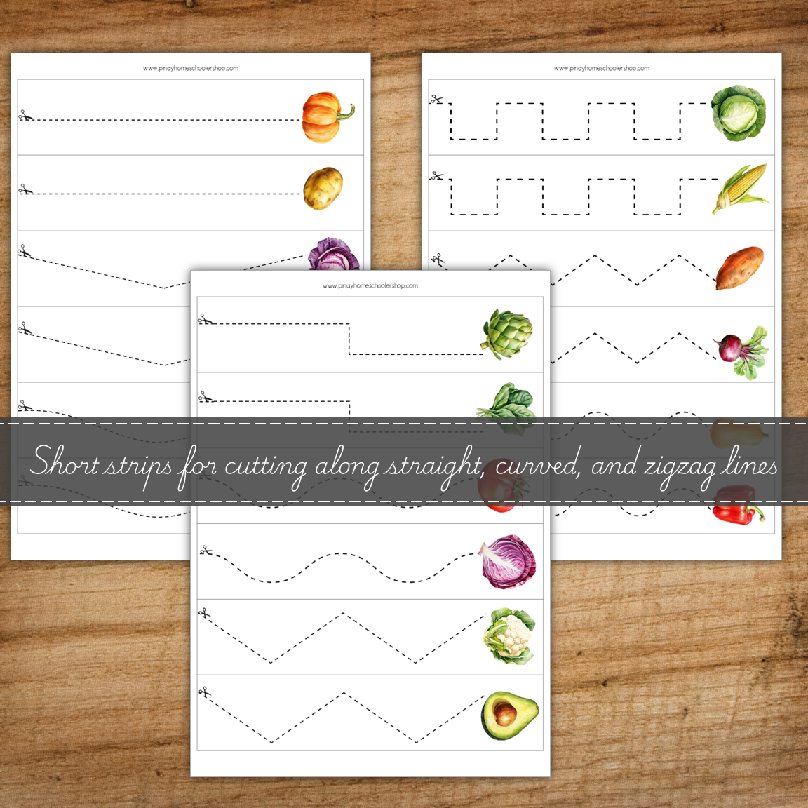 FREE Vegetable Scissor Skills Cutting Strips