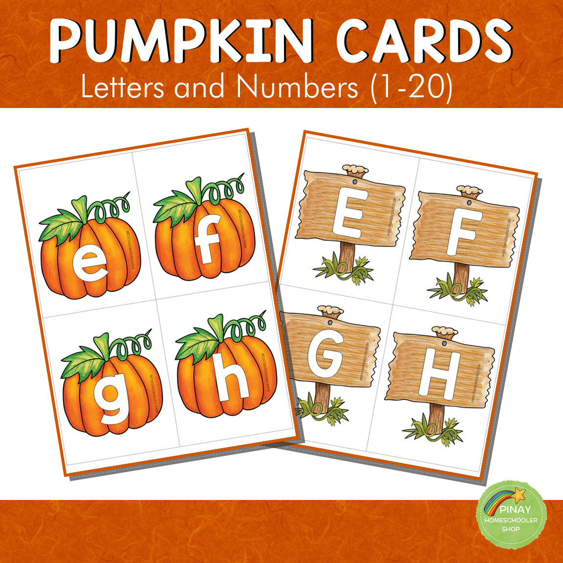 Pumpkin Letter and Number Cards