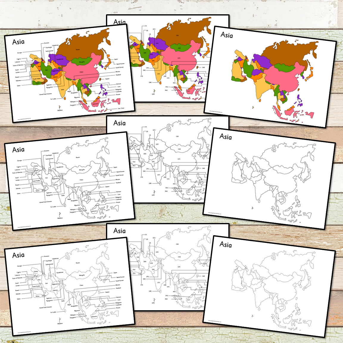 Montessori Maps of Asia - BIG Foldable Interactive Maps