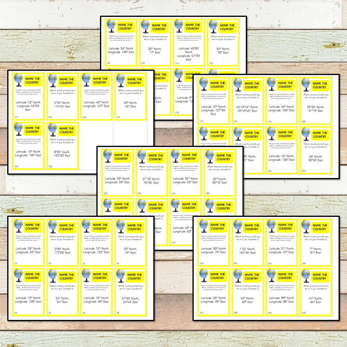 Asia Mystery Locations - Longitude and Latitude