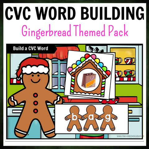 Gingerbread Themed CVC Word Building Pack