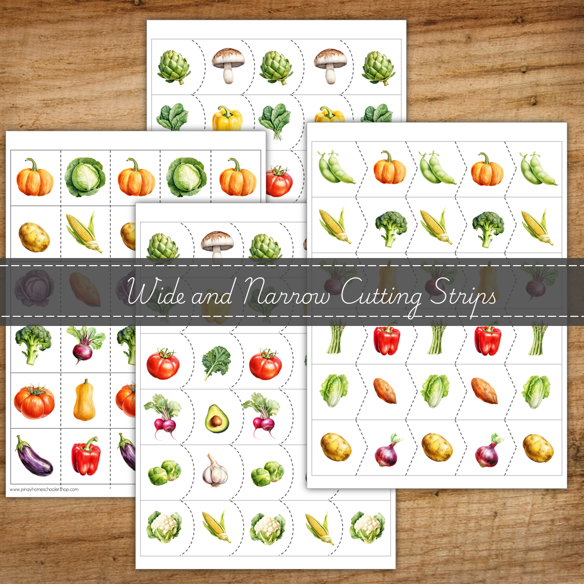 FREE Vegetable Scissor Skills Cutting Strips