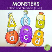 Monster Halloween Letter and Number Cards