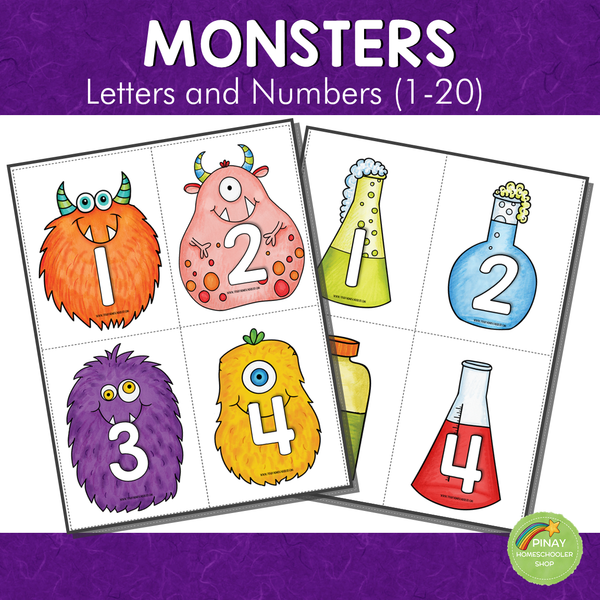 Monster Halloween Letter and Number Cards