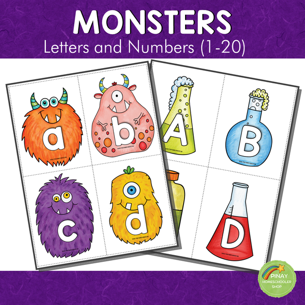 Monster Halloween Letter and Number Cards