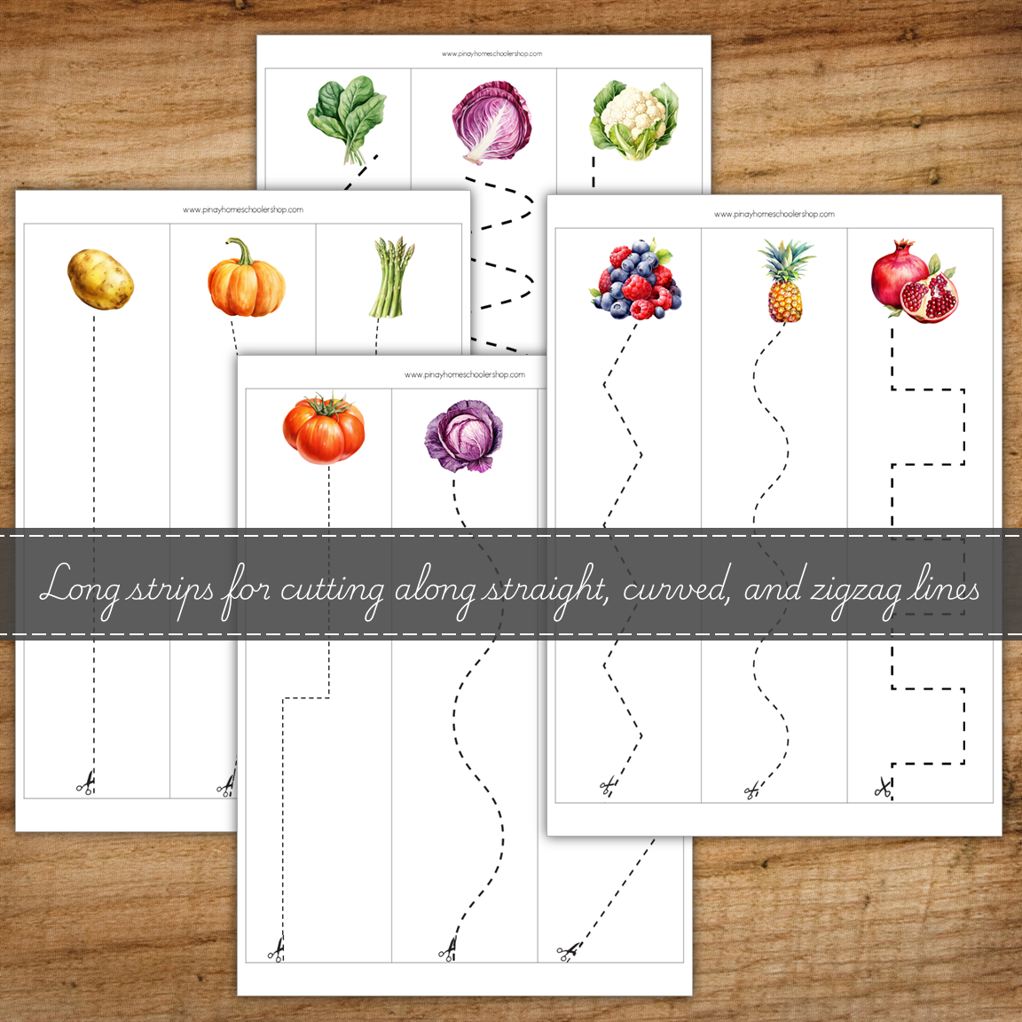 FREE Vegetable Scissor Skills Cutting Strips