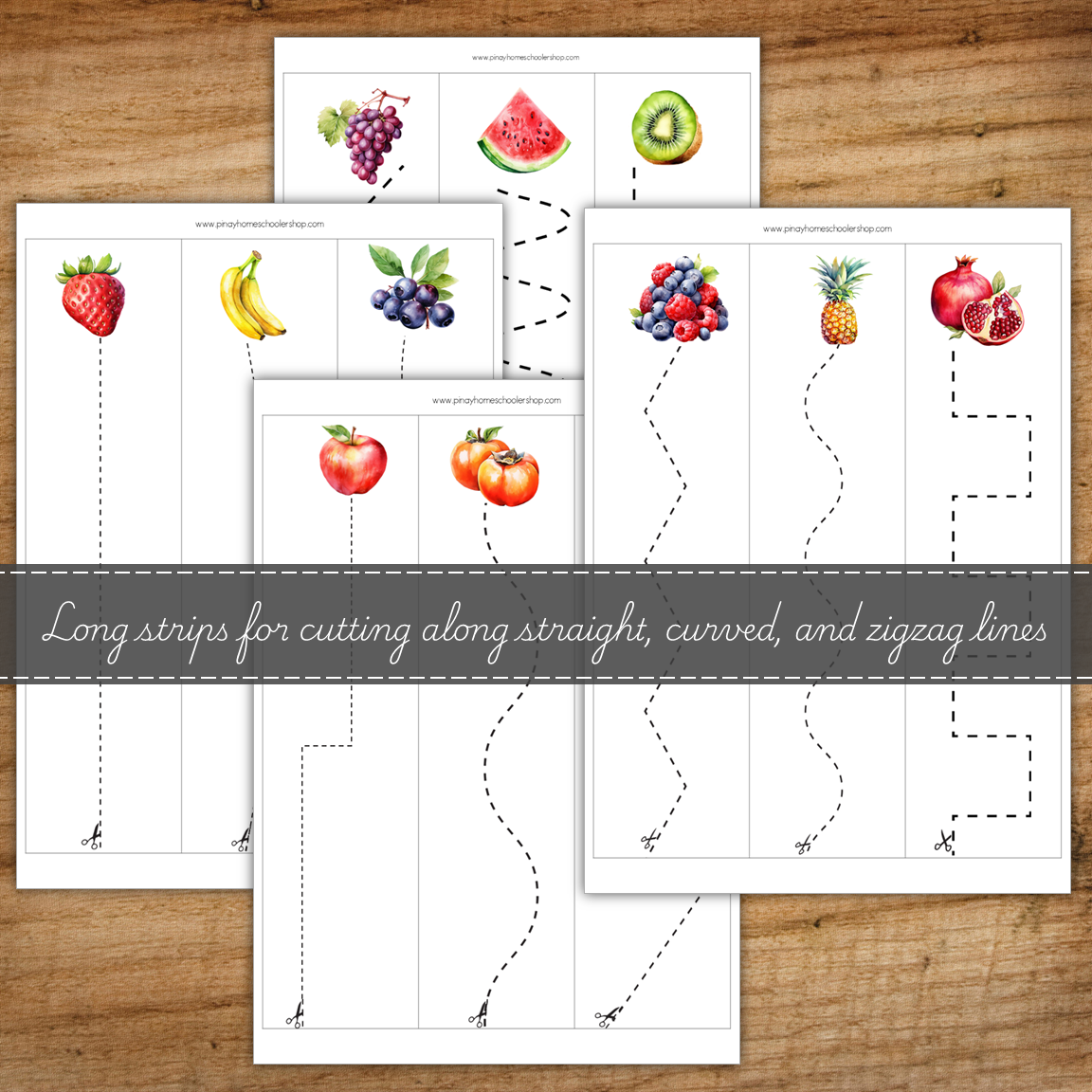 Fruit Scissor Skills Cutting Strips