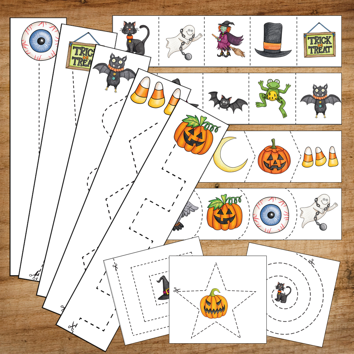 Halloween Scissor Skills Cutting Strips