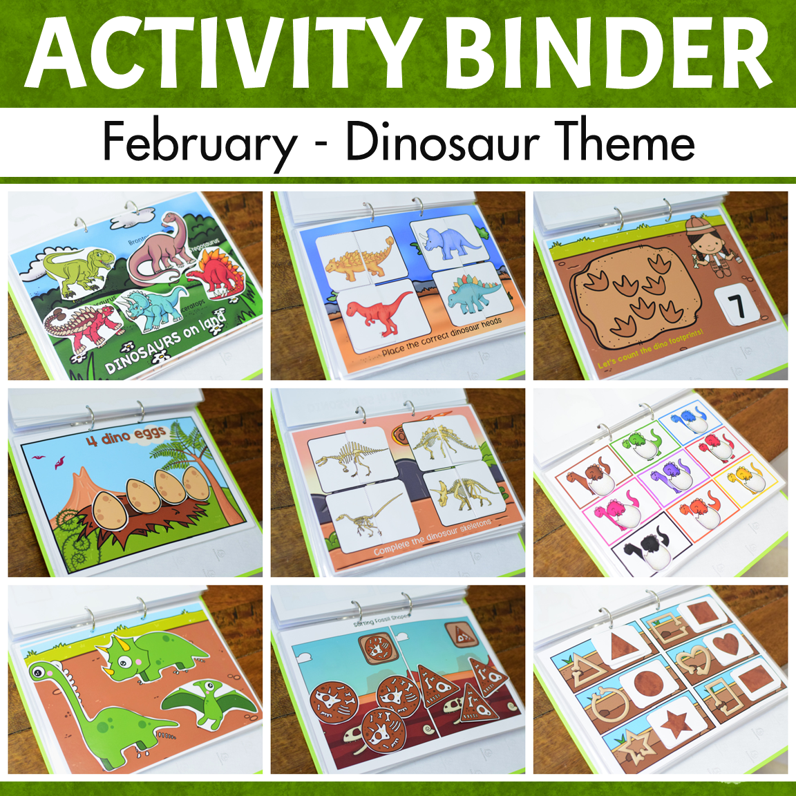 Dinosaur Activity Binder - Toddler and Preschoolers