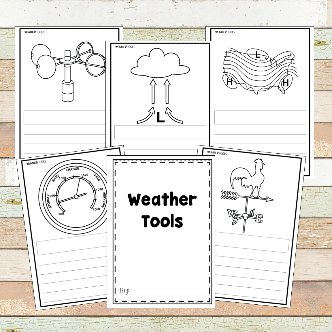 Weather Tools and Forecasting Montessori 3 Part Cards and Definitions