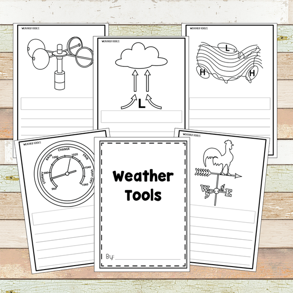 Weather Tools and Forecasting Montessori 3 Part Cards and Definitions