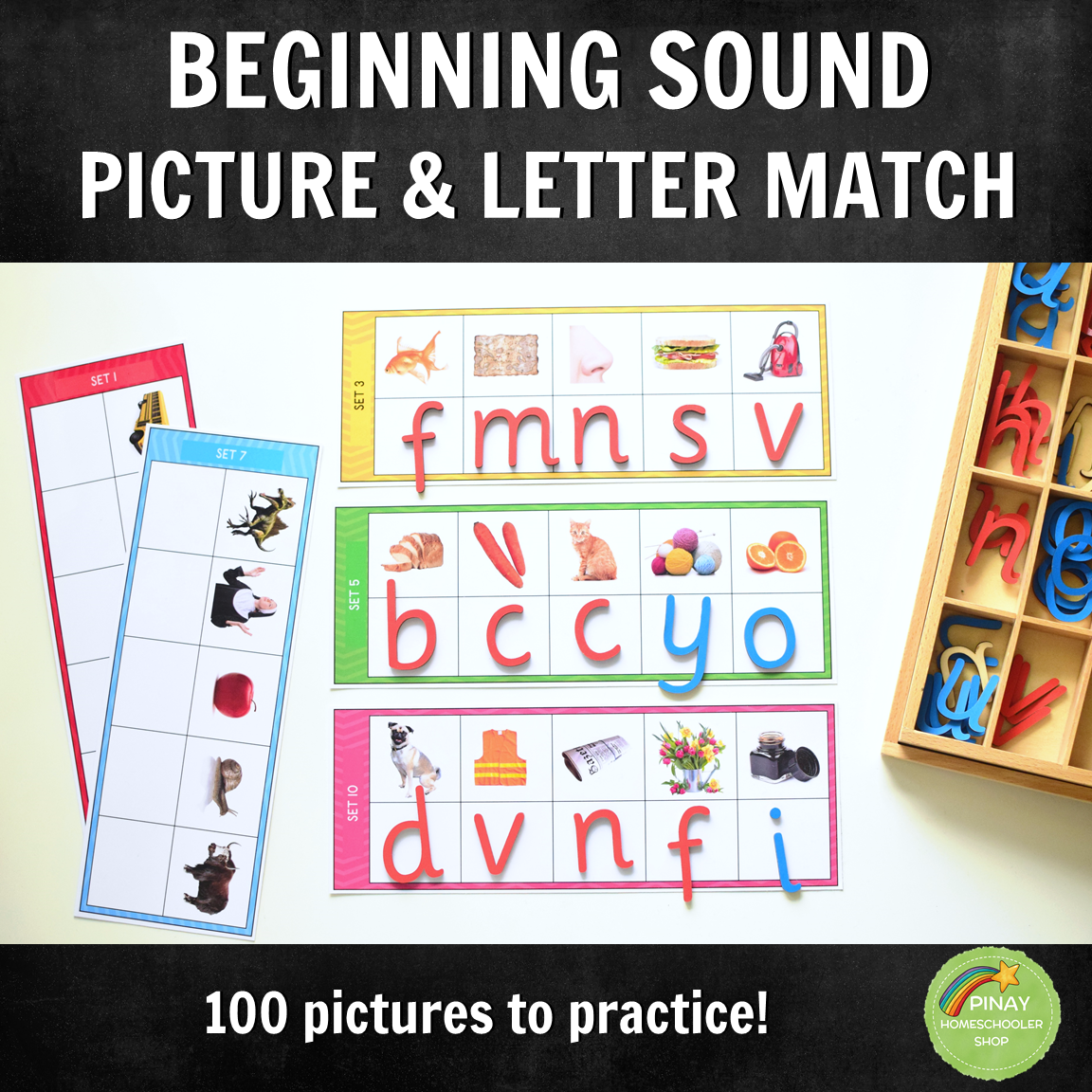 100 Pictures and Beginning Letter Matching Activity