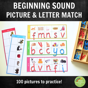 100 Pictures and Beginning Letter Matching Activity