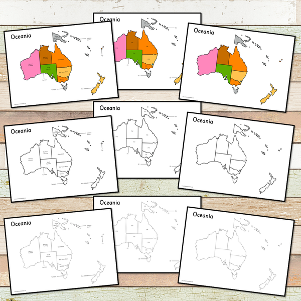 Montessori Maps of Oceania  - BIG Foldable Interactive Maps