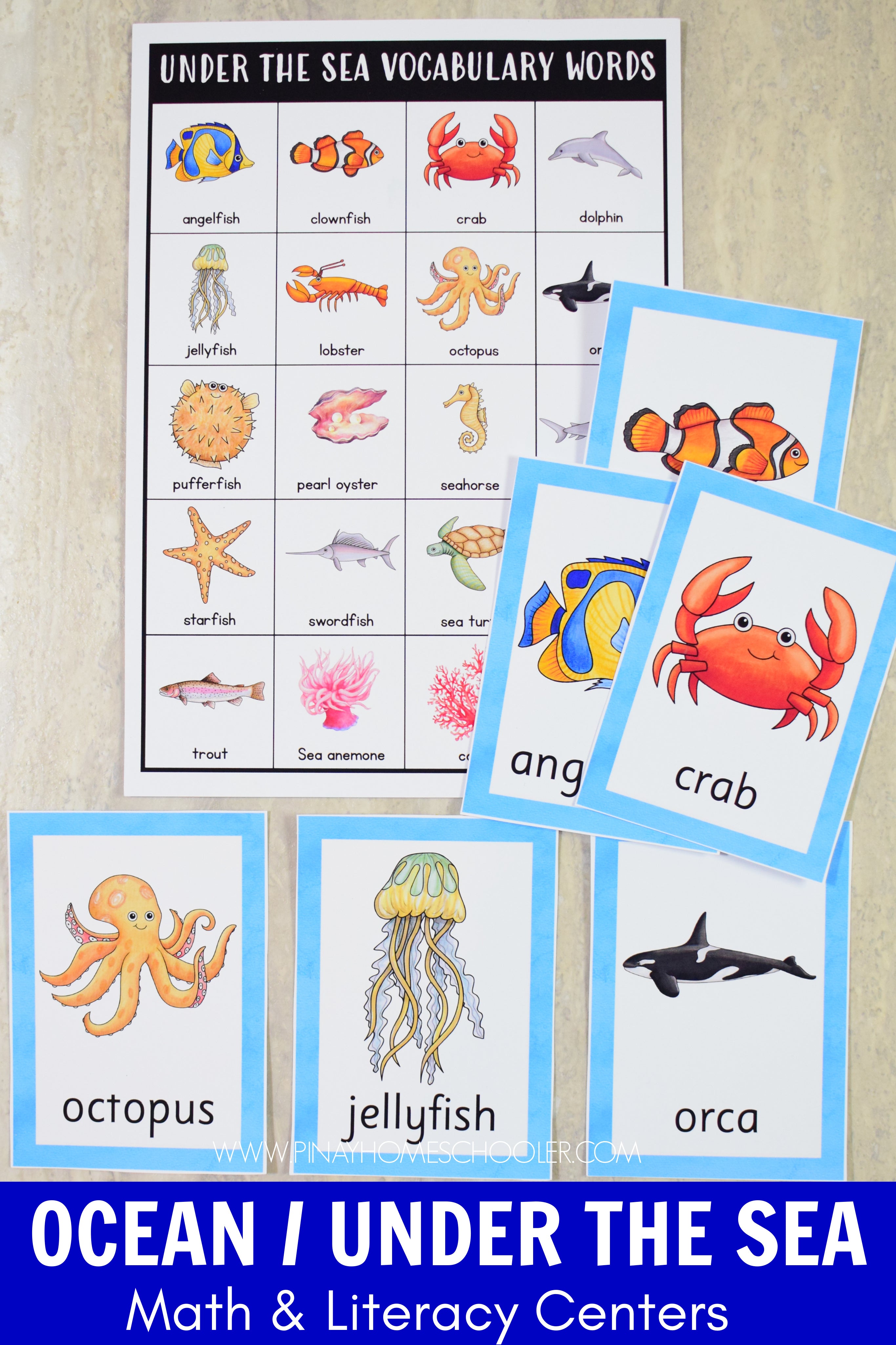 Ocean Preschool Math and Literacy Pack