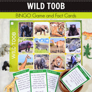 Safari Wild Toob Bingo Game and Fact Cards
