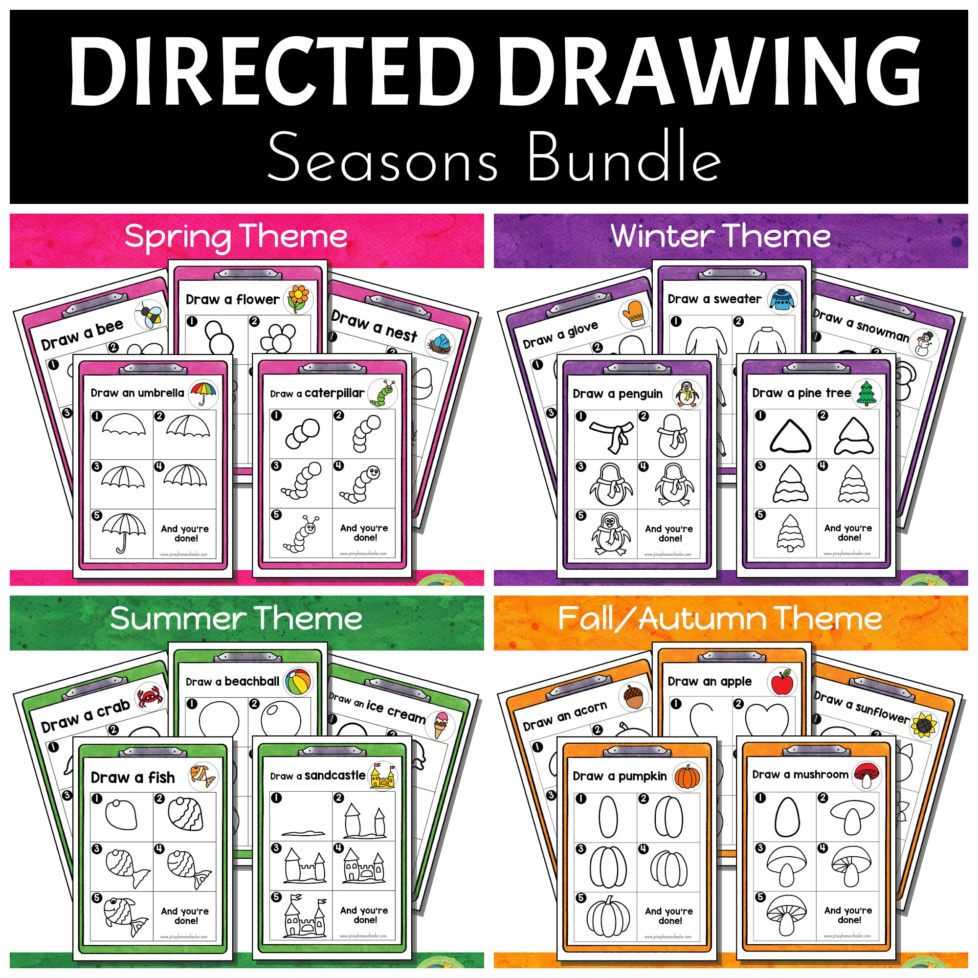 Seasons Directed Drawing BUNDLE
