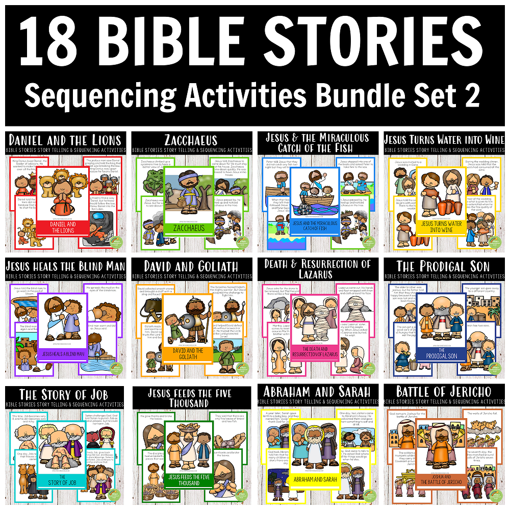 Bible Stories Sequencing BUNDLE Set 2