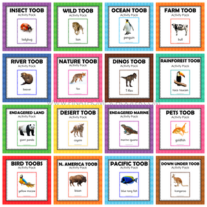 Animal Study Safari Toobs Activity Learning BUNDLE