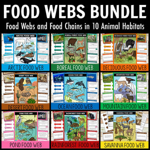 Food Chains and Food Webs Animal Habitat BUNDLE