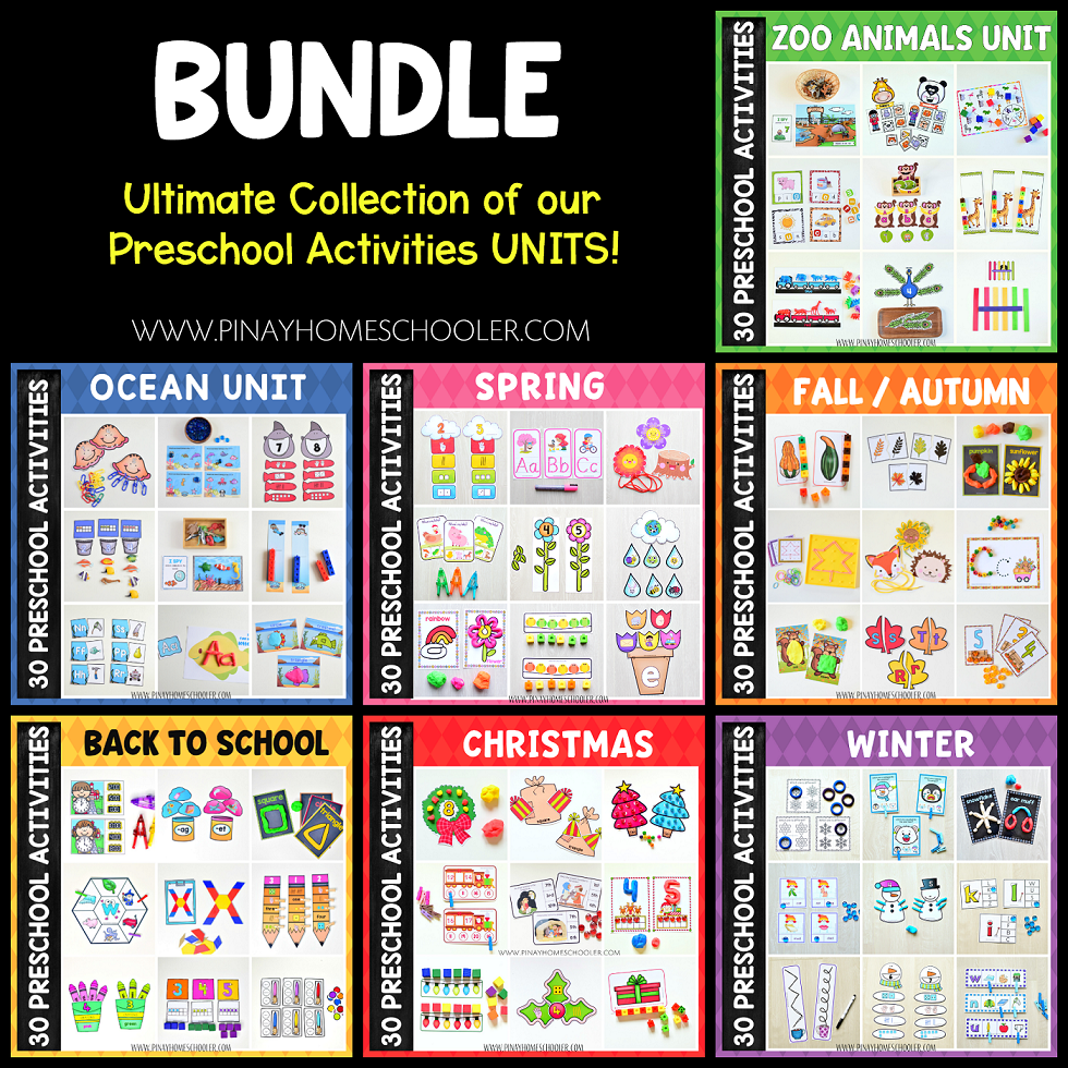 Growing BUNDLE of Preschool Units (Math and Literacy Centers)