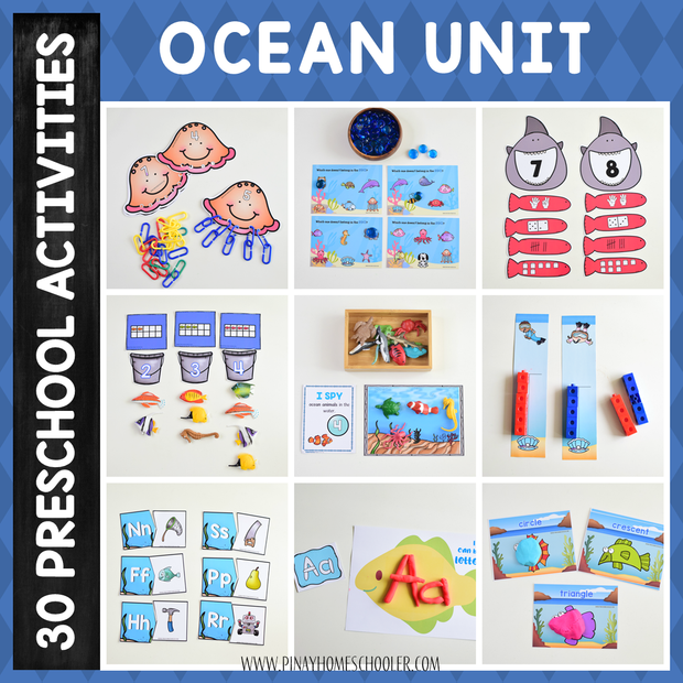 Ocean Preschool Math and Literacy Pack – Pinay Homeschooler Shop