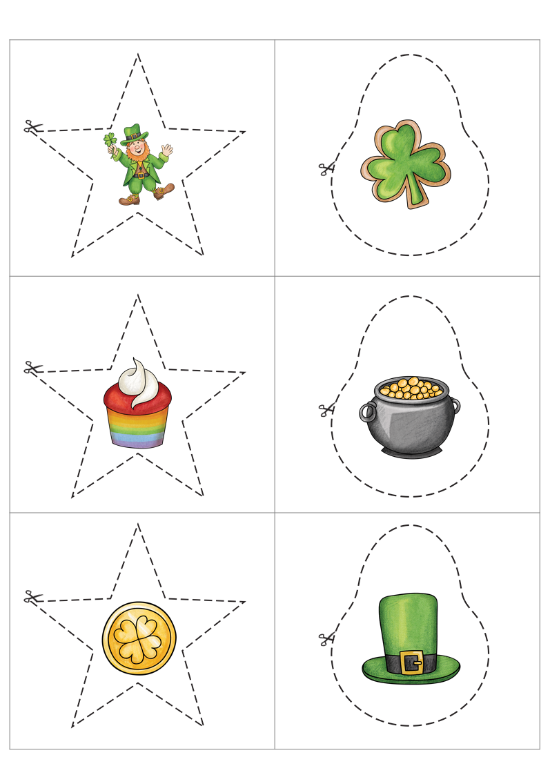 St. Patrick's Day Scissor Skills Cutting Strips