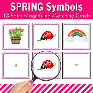 Spring Magnifying Matching Activity Cards