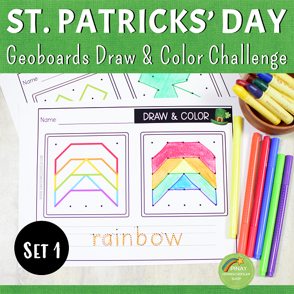 St. Patrick's Day Geoboards Draw and Color Pack