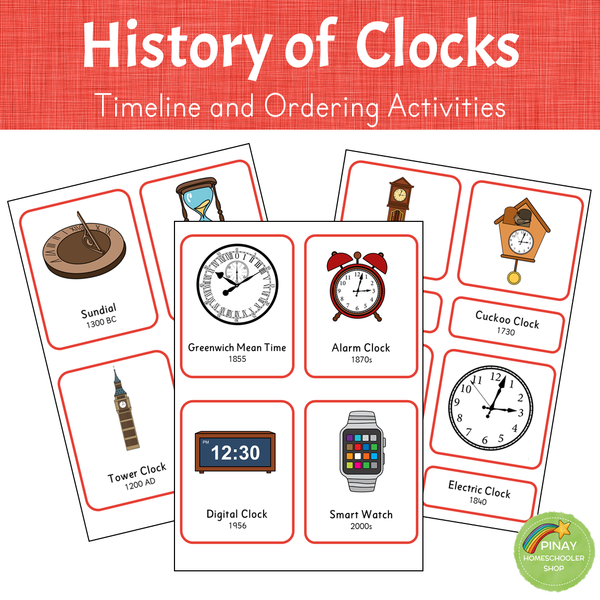 History of Clocks - Timeline and Ordering Activities