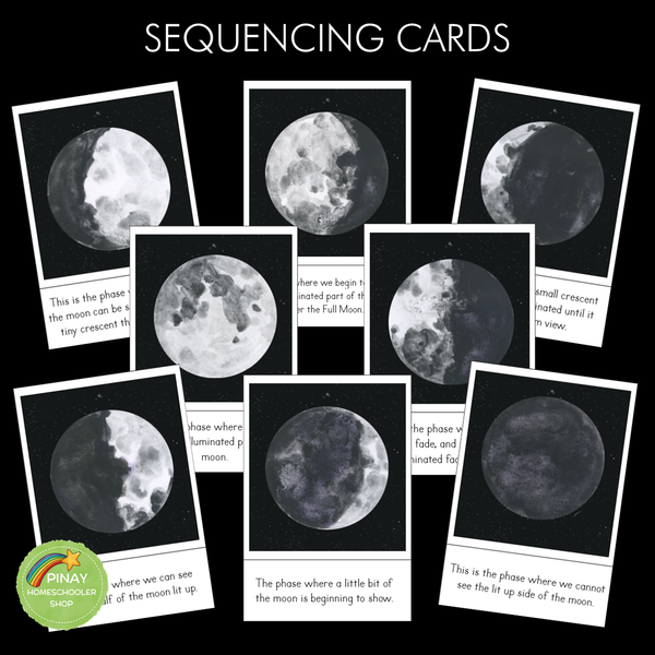 Phases of the Moon Montessori 3 Part Cards