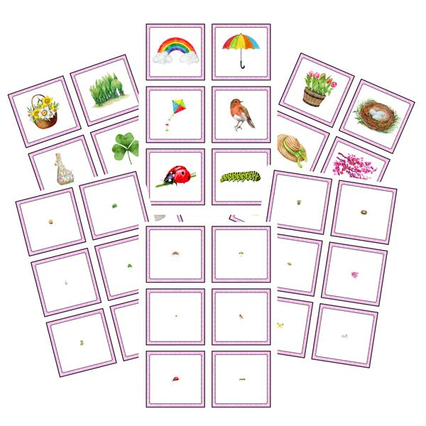 Spring Magnifying Matching Activity Cards