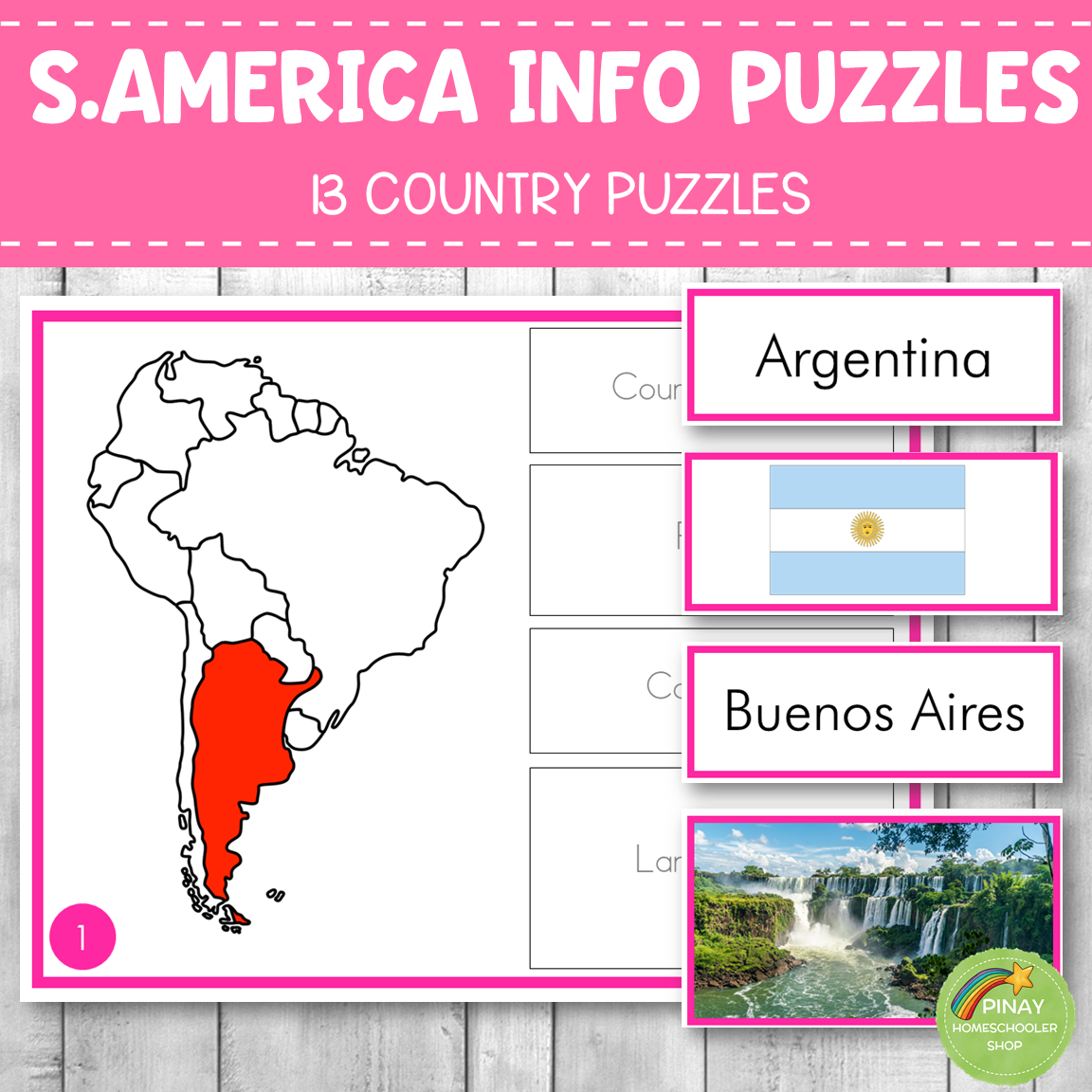 Montessori South America Country Facts Puzzles