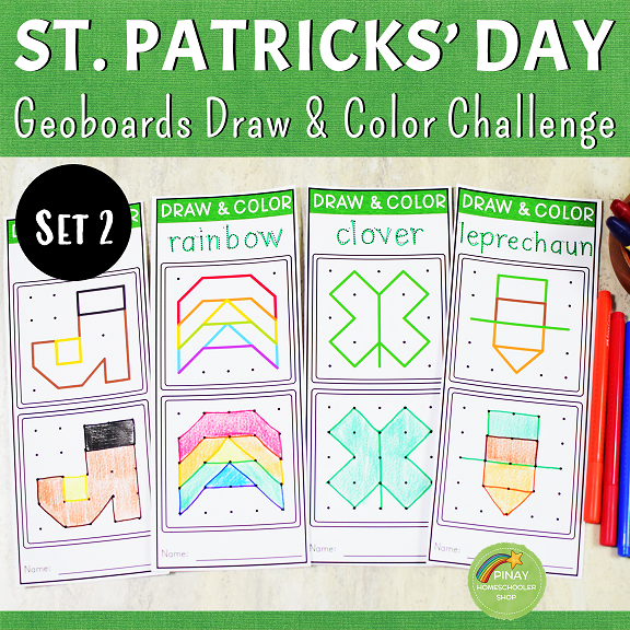 St. Patrick's Day Geoboards Draw and Color Pack