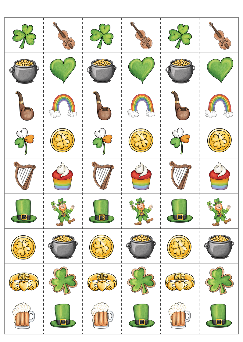 St. Patrick's Day Scissor Skills Cutting Strips