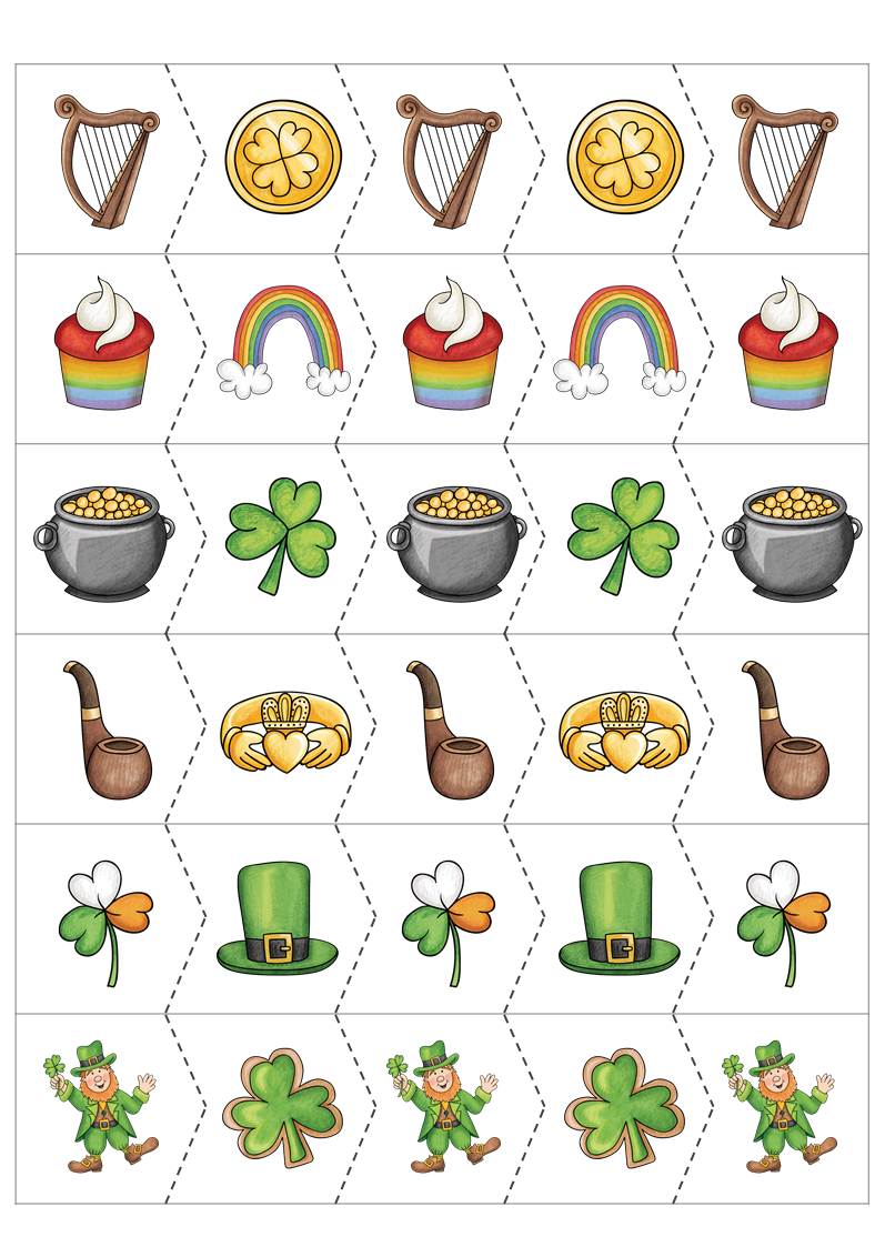 St. Patrick's Day Scissor Skills Cutting Strips