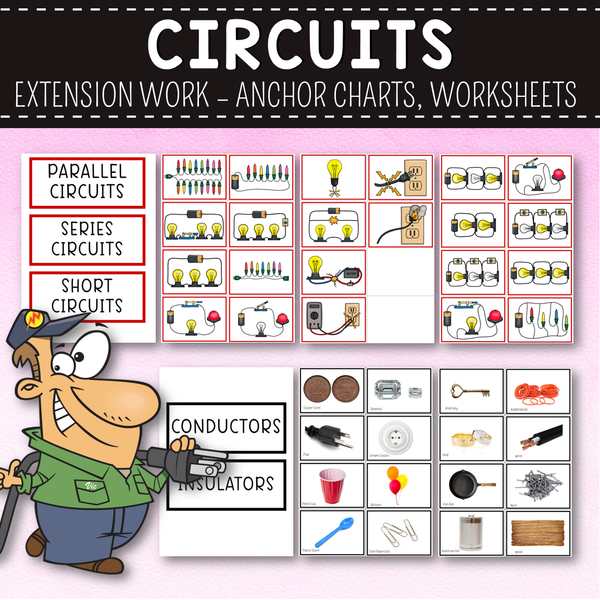 Circuits Extension Pack - Worksheets, Anchor Charts, Wordwall