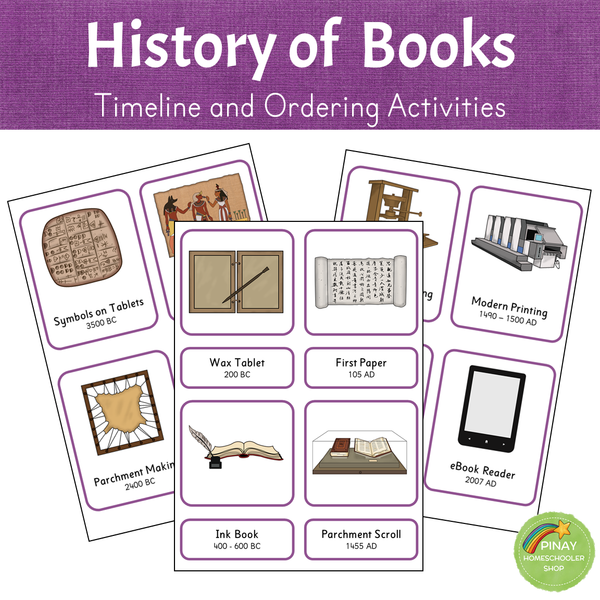 History of Books - Timeline and Ordering Activities