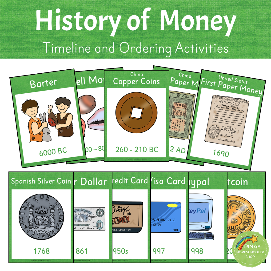 History of Money - Timeline and Ordering Activities