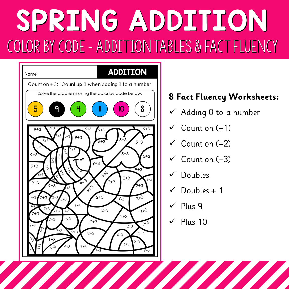 Color By Code Addition Tables and  Fact Fluency - Seasons Bundle