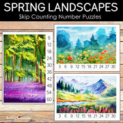 Spring Number Sequencing and Skip Counting Puzzles