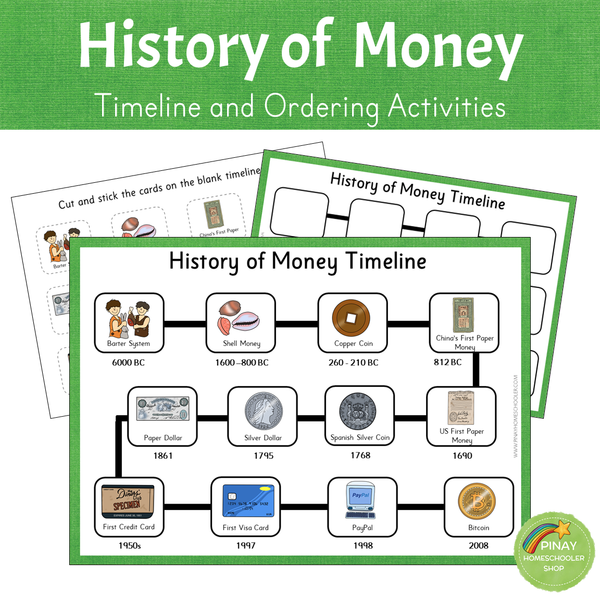 History of Money - Timeline and Ordering Activities