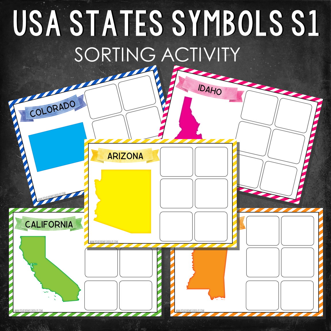 USA State Symbols Sorting Activity Set 1