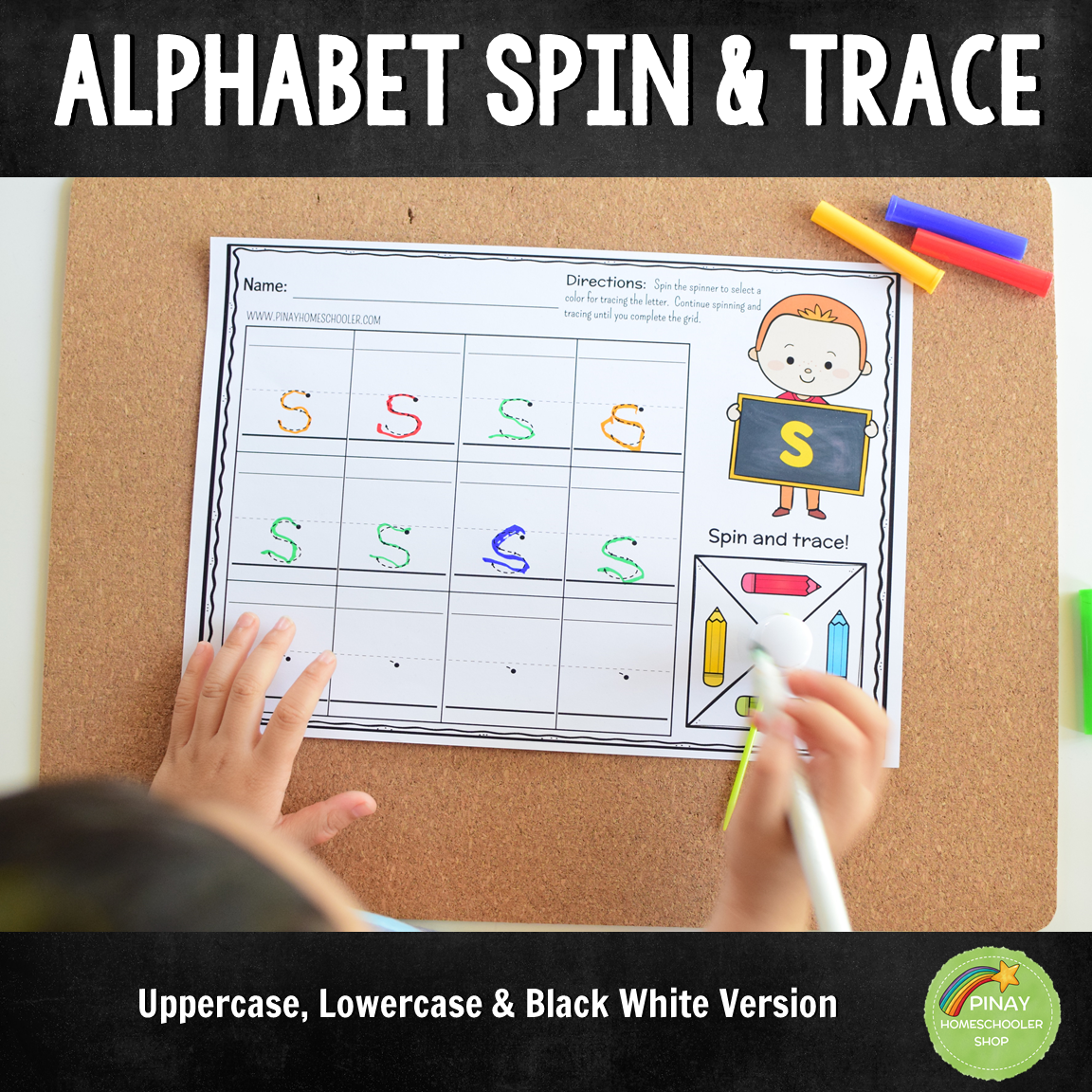 Alphabet Spin and Trace Worksheets