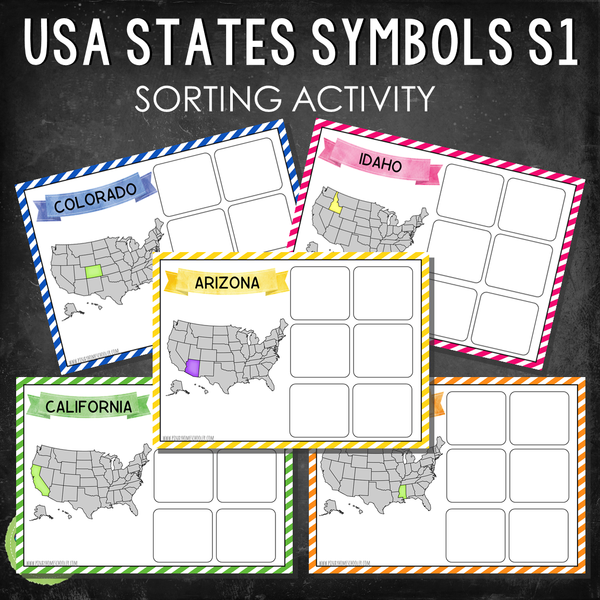 USA State Symbols Sorting Activity Set 1