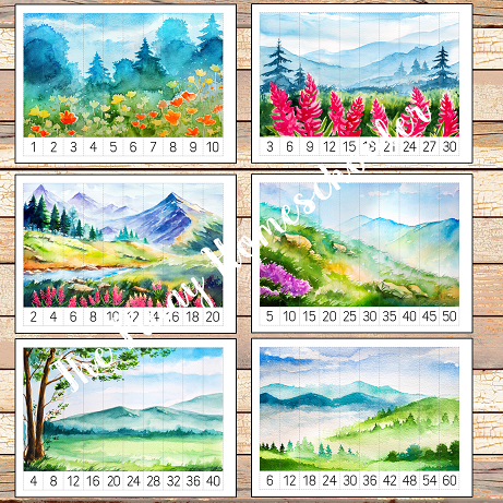 Spring Number Sequencing and Skip Counting Puzzles