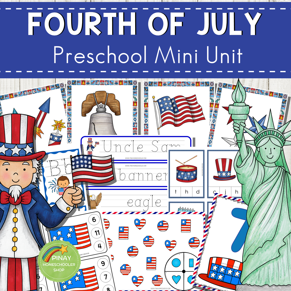 4th of July Preschool and Kindergarten Mini Unit Activities