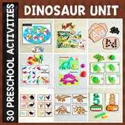 Dinosaur Preschool/ Kindergarten Unit - Math and Literacy Centers
