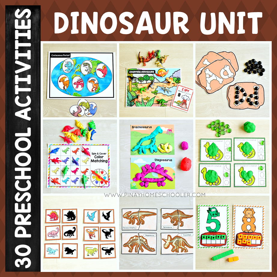 Dinosaur Preschool/ Kindergarten Unit - Math and Literacy Centers